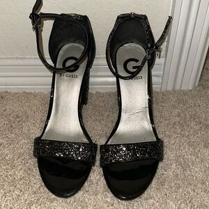 Guess sparkle block heels